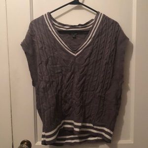 Grey and white sweater vest